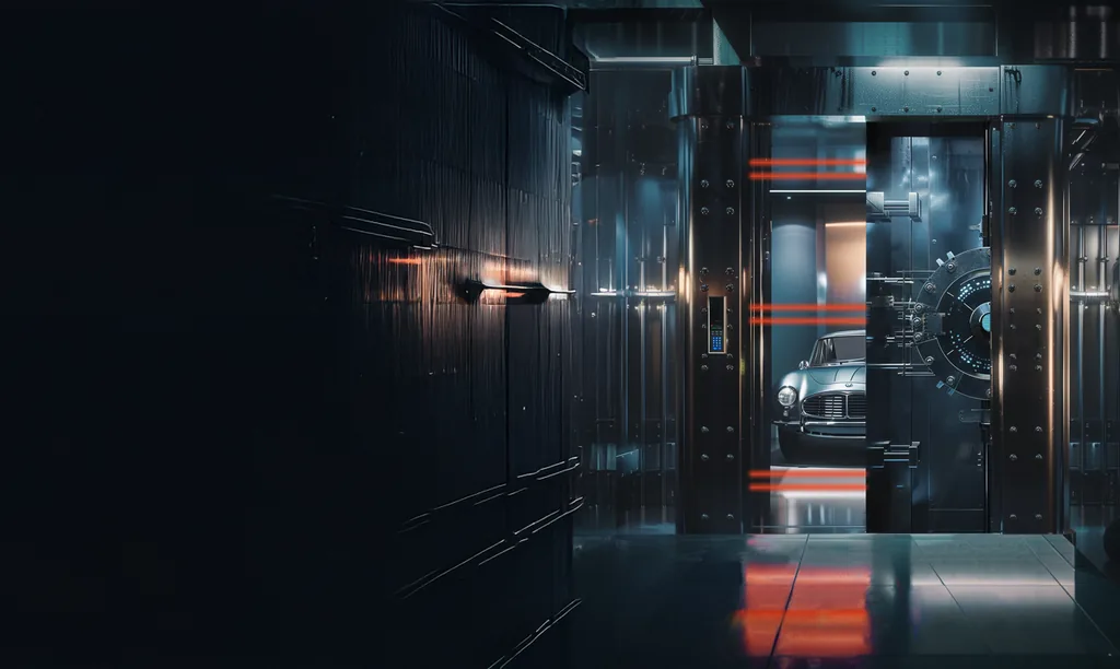 Secure vault corridor housing classified vehicle digital twins